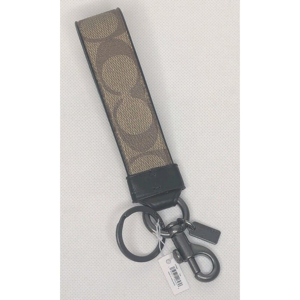 Coach Large Loop Key Fob Keychain - Tan with Gunm… - image 3
